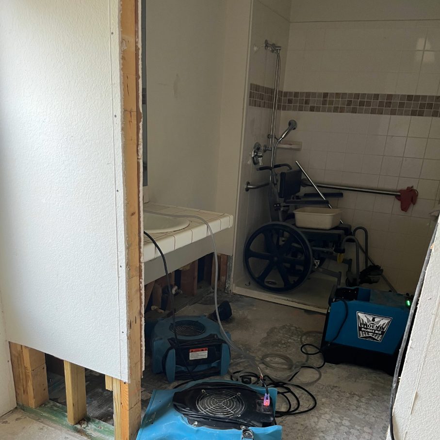 Image of water damage cleanup in progress