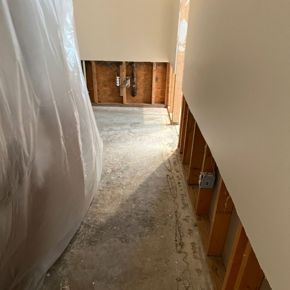 Image of water damage cleanup in progress